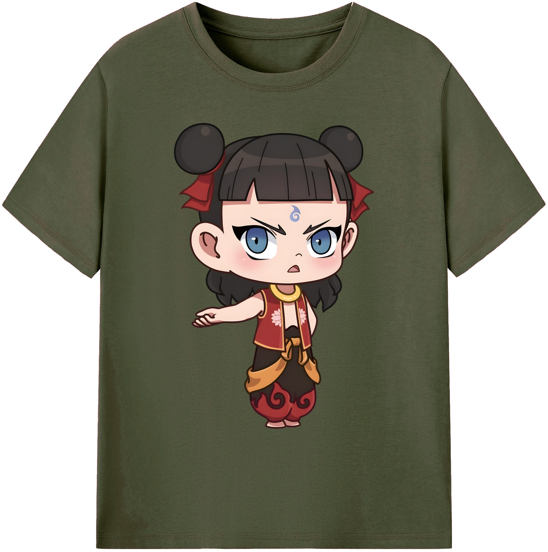 （画像用） Ne Zha 2 ナタ 魔童の大暴れ 綿100％ メンズ半袖Tシャツ｜肌触りやわらか＆通気性